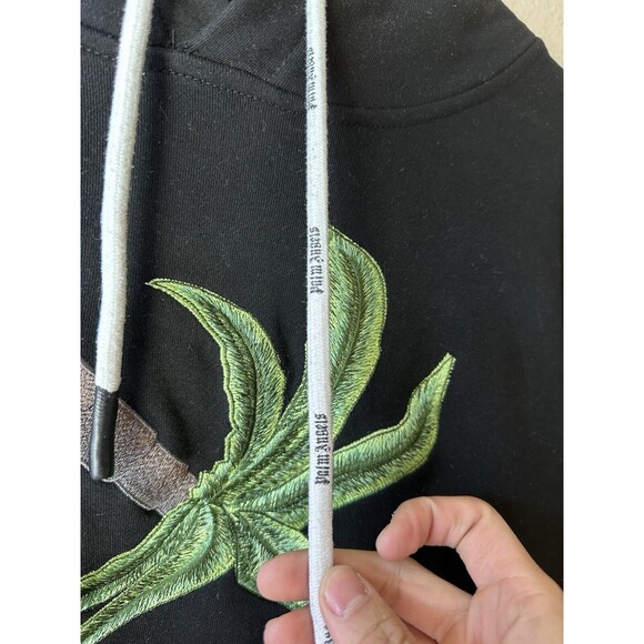 Palm Angels Oversize Black Hoodie with Broken Palm Tree Size Large Gently Used - Picture 3 of 9